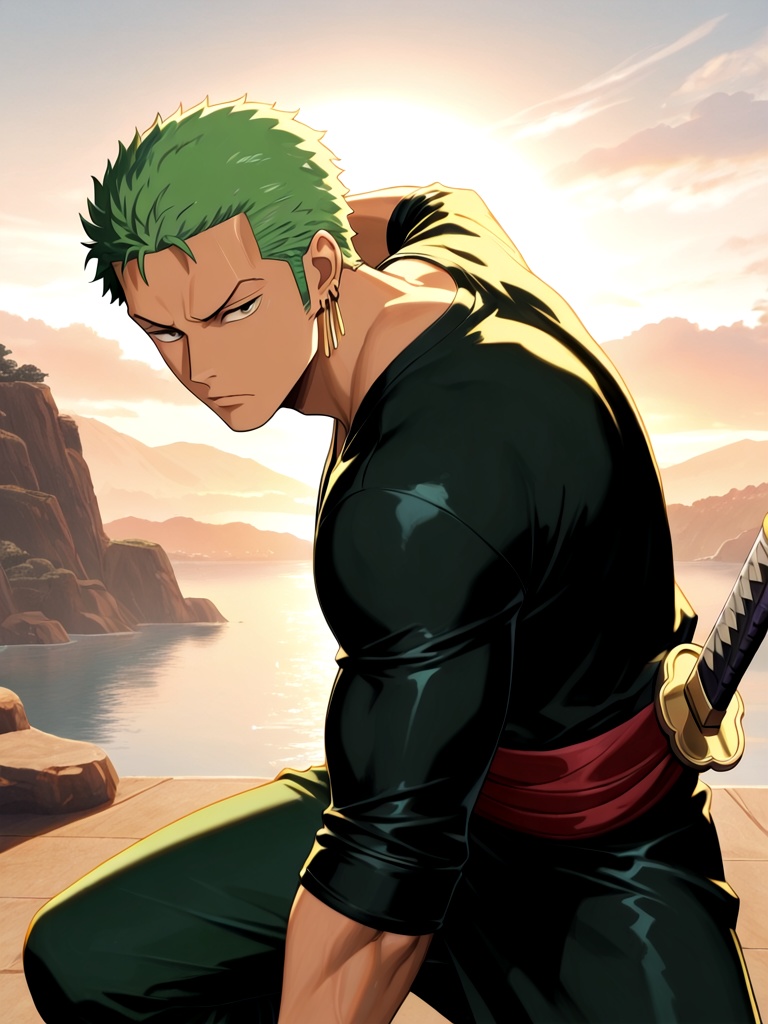 general,  1boy (roronoa zoro),  dynamic pose on Tensor.Art