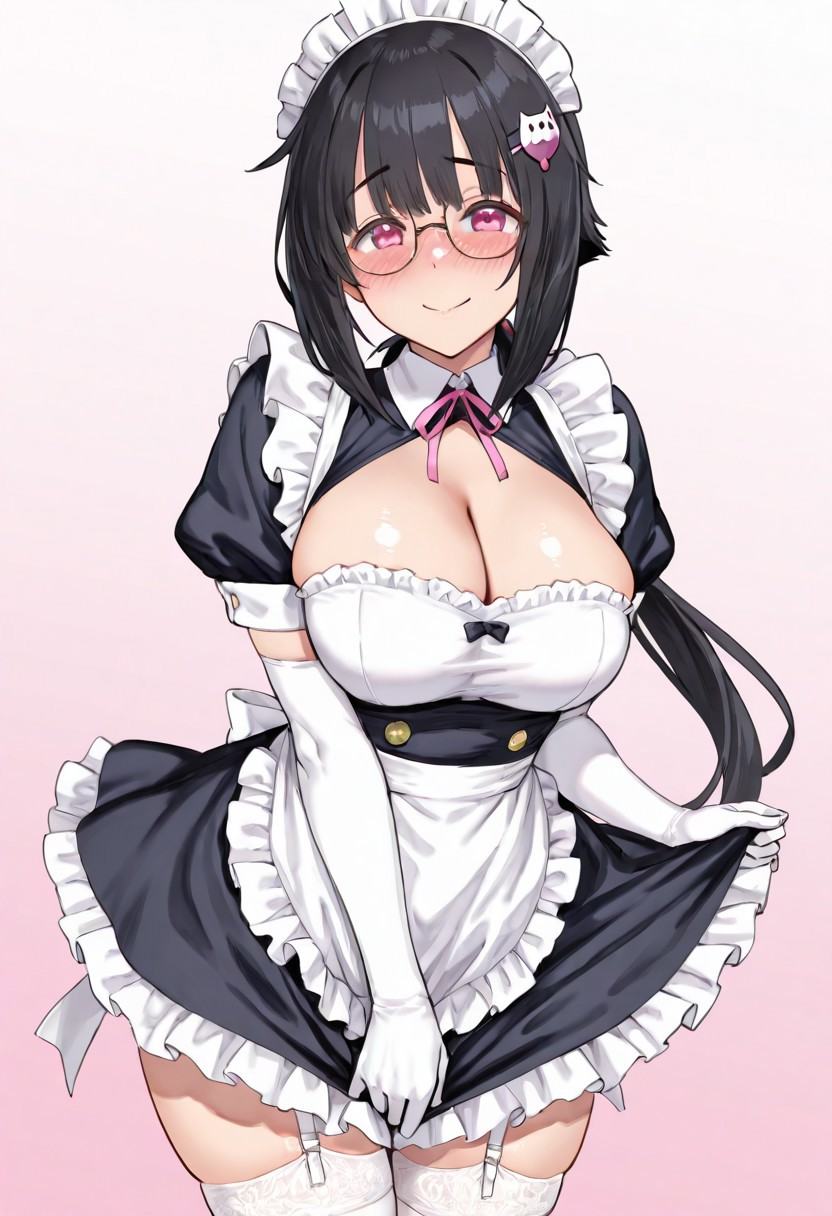 kuu,  pink eyes,  black hair on Tensor.Art
