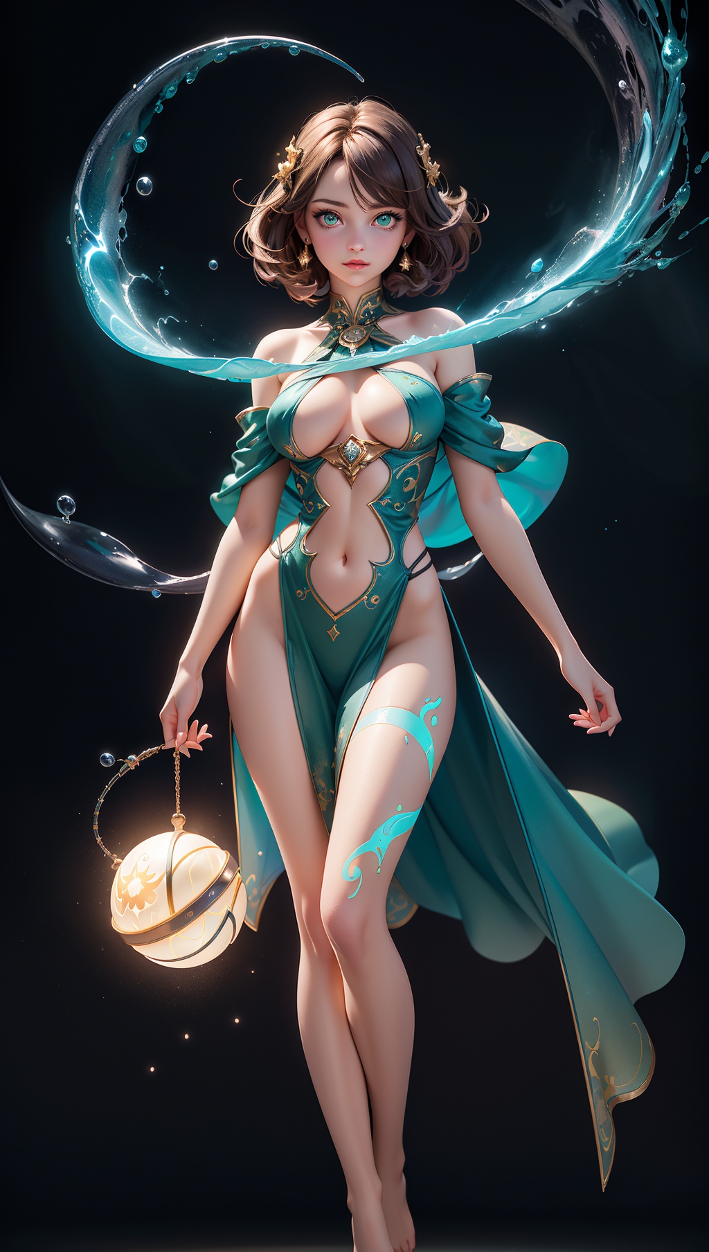 Detailed background,  (dungeon with spirits flying about),  particles on Tensor.Art