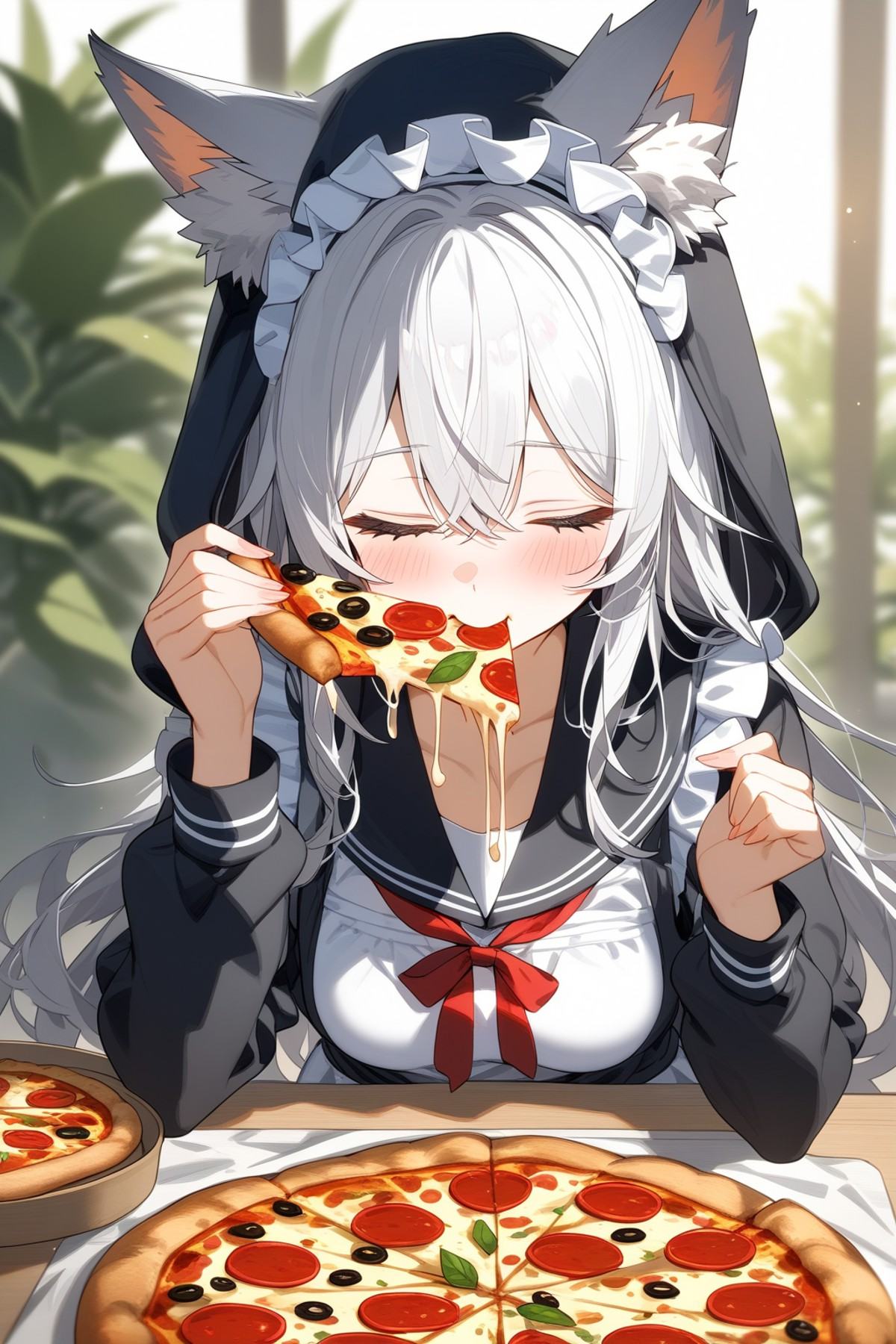 1girl,  solo,  pizza on Tensor.Art