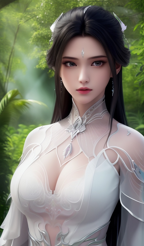 <lora:611-DA-诛仙-陆雪琪-V3:0.8>(,1girl, ,best quality, ),looking at viewer,  ,ultra detailed background,ultra detailed background,ultra realistic 8k cg,(masterpiece:1.2),(best quality:1.2),(ultra detailed:1.2),(official art:1.3),(beauty and aesthetics:0.8),detailed,(intricate:0.8),(highly detailed),(solo),delicate countenance,1girl,fancy,(glassy texture:1.2),(crush:1.2),8k,accessory,tattoo,(transparent:1.1),gown,energy encirclement,instant,in the twinkling of an eye,upper body,woman in a mythical forest, masterpiece, perfect face, intricate details, horror theme, raw photo, photo unp(cleavage),,