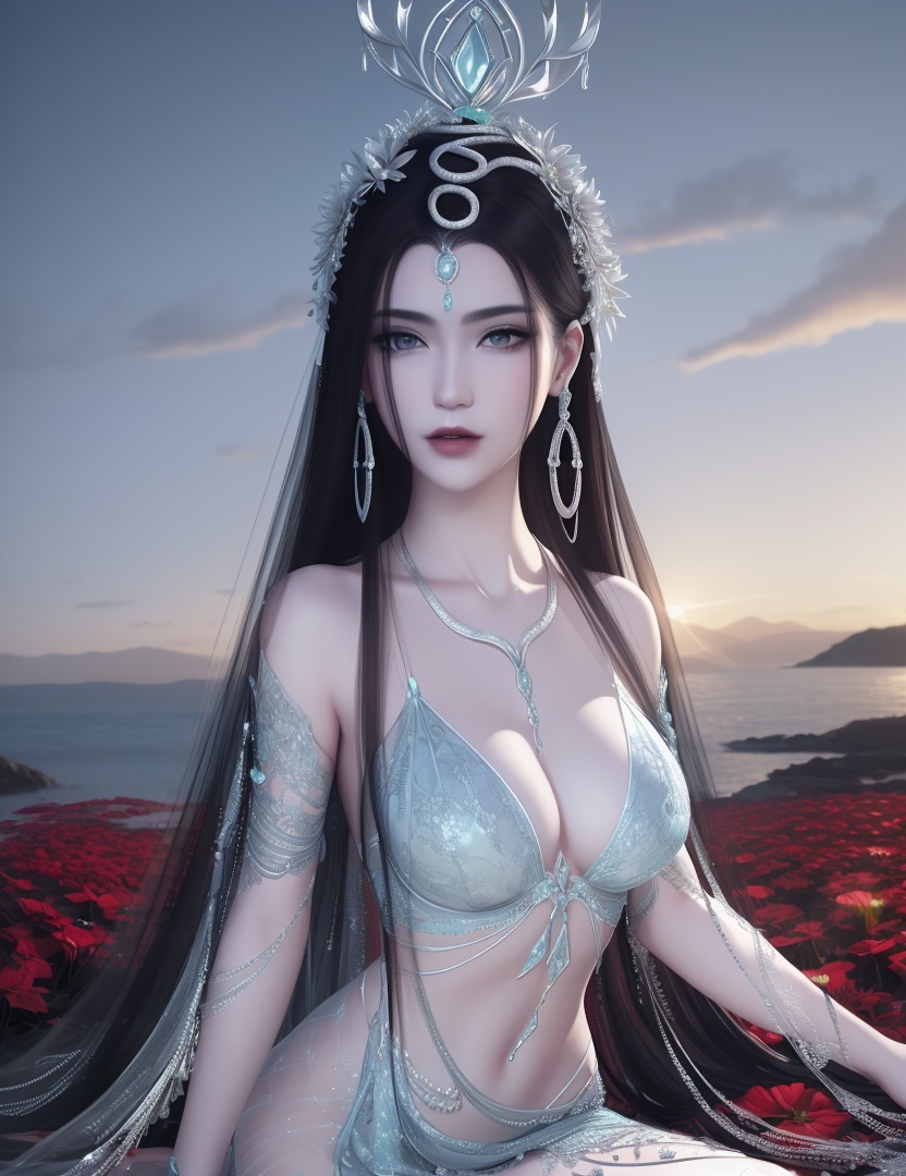 ultra realistic 8k cg, picture-perfect face, flawless, clean, masterpiece, professional artwork, famous artwork, cinematic lighting, cinematic bloom, perfect face, beautiful face, fantasy, dreamlike, unreal, science fiction , beautiful clothes, lace, lace trim, lace-trimmed legwear,  (rich:1.4), prestige, luxury, jewelry, diamond, gold, pearl, gem, sapphire, ruby, emerald, intricate detail, delicate pattern, charming, alluring, seductive, erotic, enchanting, hair ornament, necklace, earrings, bracelet, armlet,halo((,1girl, pov,))  (((1girl, solo,,, large breasts,  looking_at_viewer , wilted flower, ,  1girl, lamia,snake hair,  , solo, , body horror, )))    <lora:DA_NSH_XLZH:0.6>