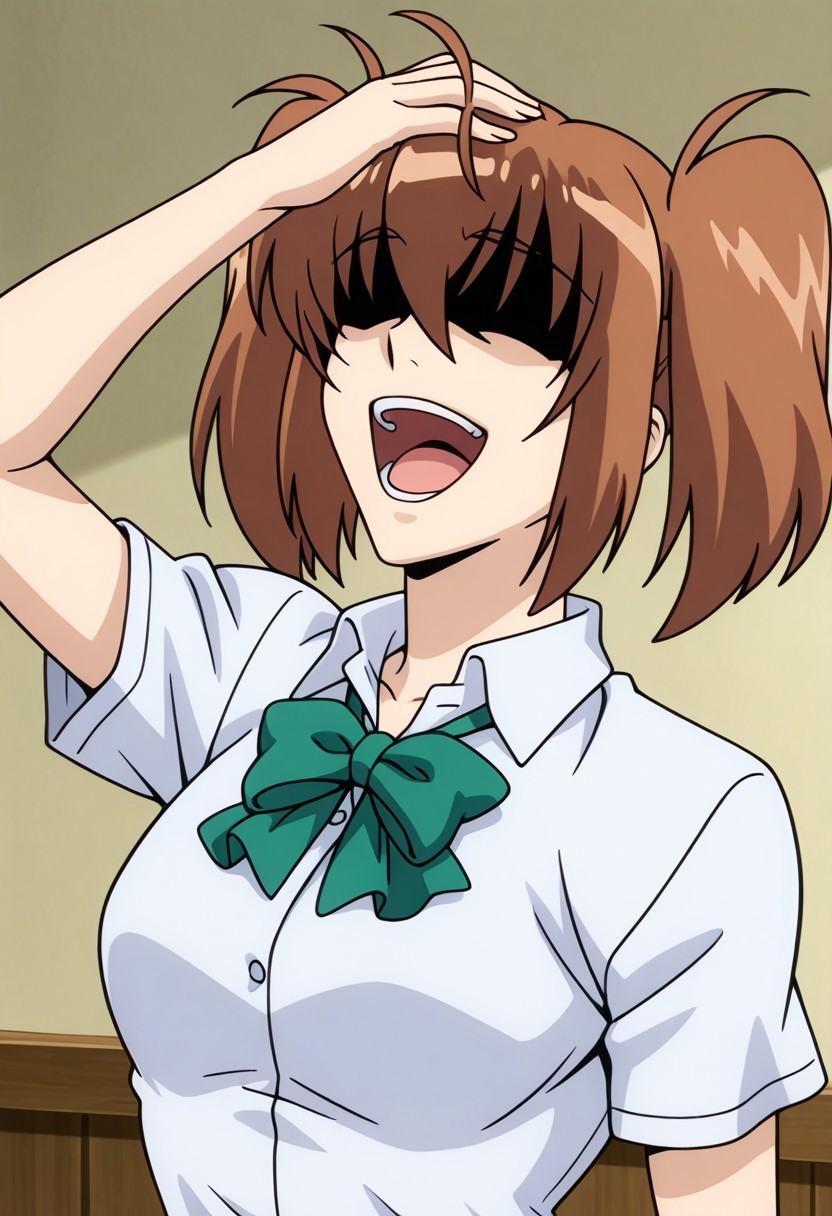 ioyahaha,  hand to head,  open mouth on Tensor.Art