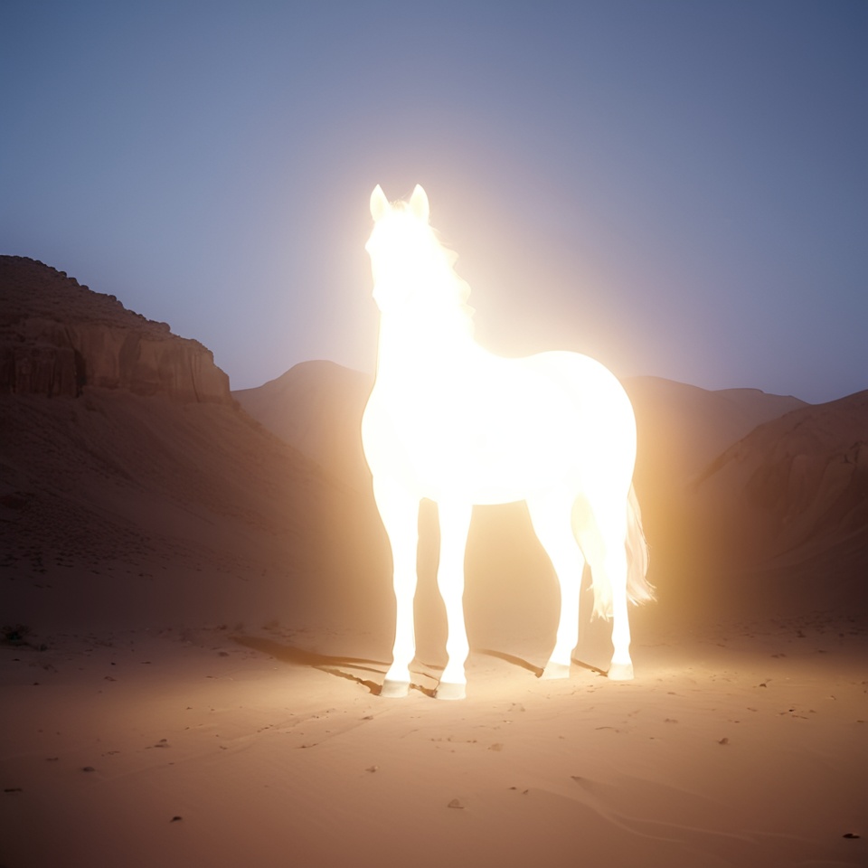 lghtshft_lora,  glowing,  horse on Tensor.Art