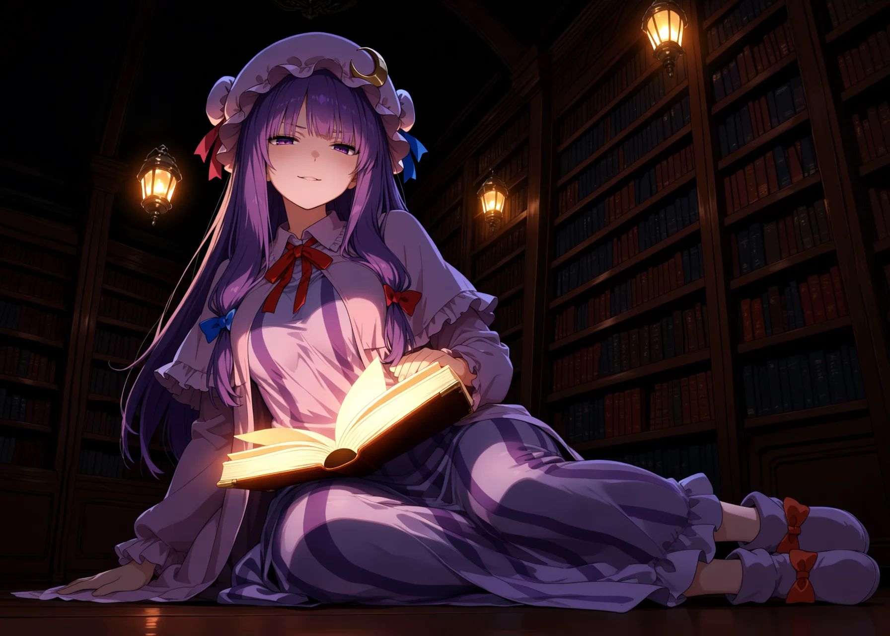 1girl,  patchouli knowledge,  touhou on Tensor.Art