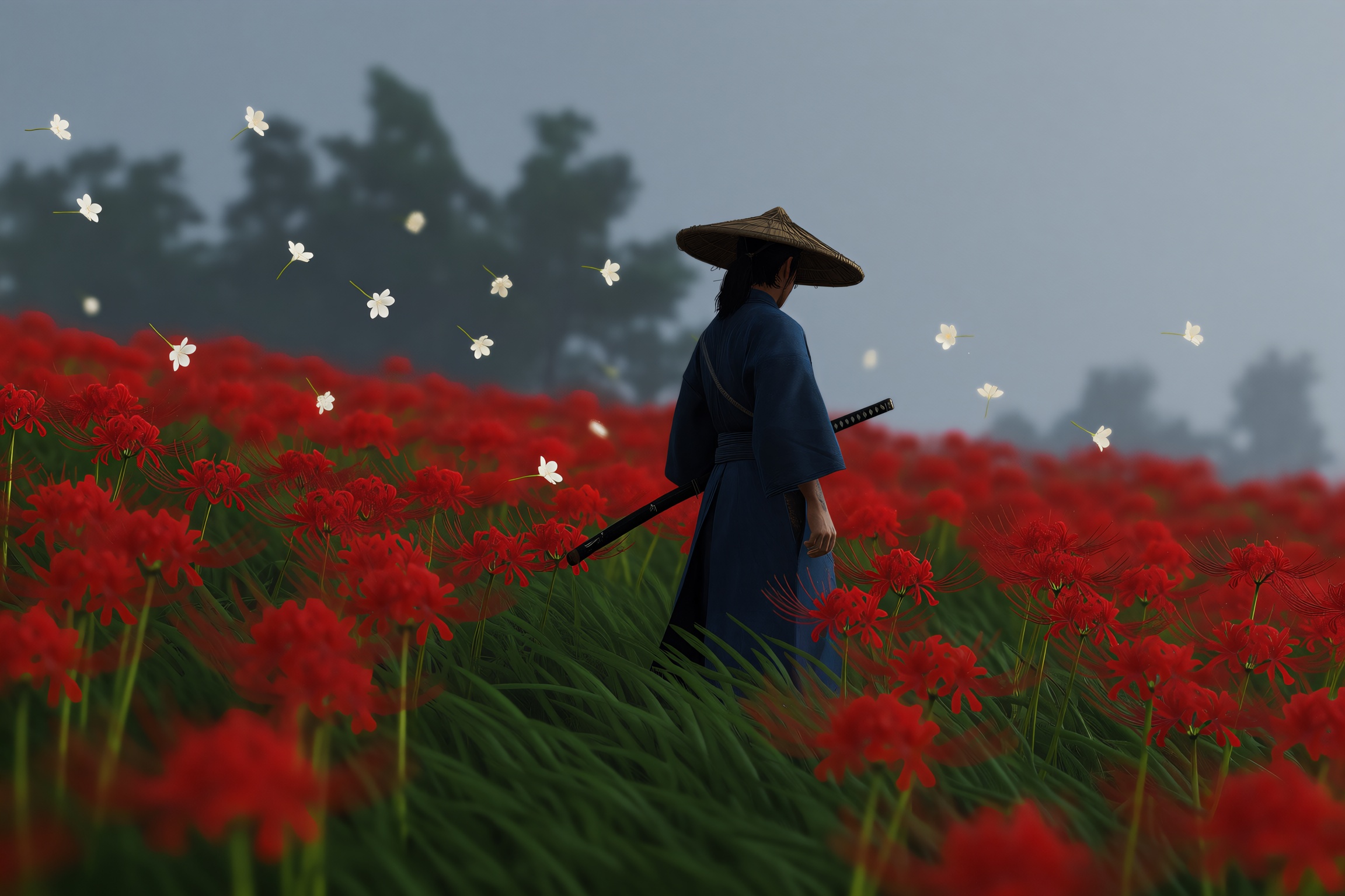 Game CG Style,  field,  flower field on Tensor.Art
