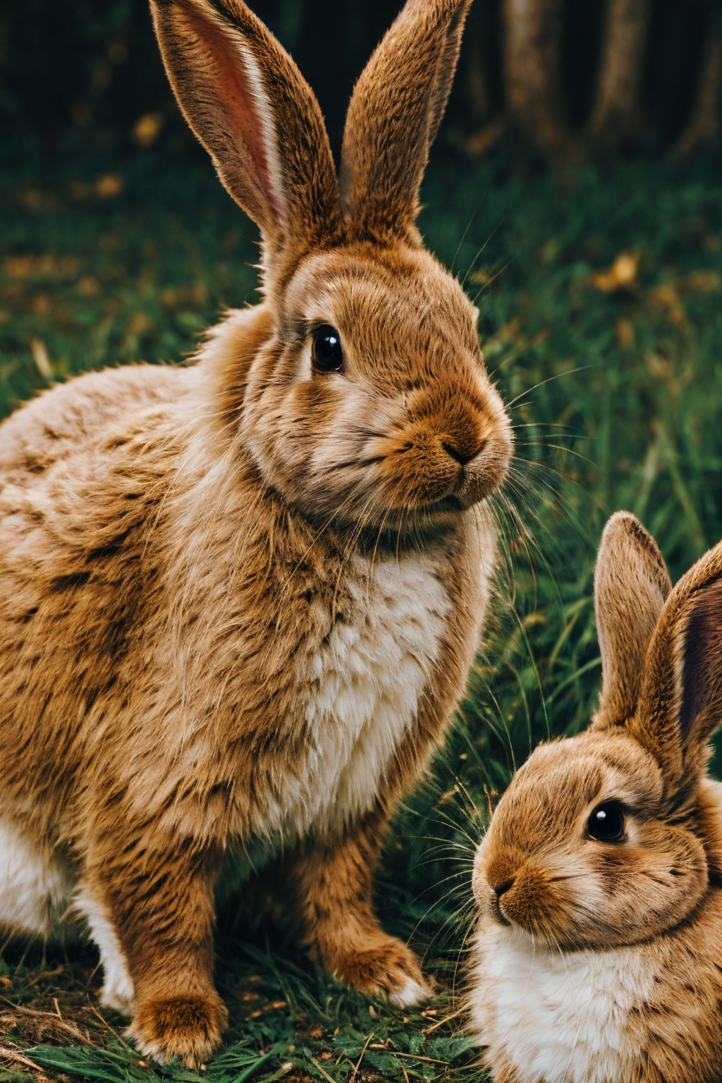 <lora:tutututu_20240119010100-000006:0.6>,brown rabbits,soft light,Three rabbits,lined up,tutututu,animal portrait,close-up,furry,long ears,masterpiece,best quality,