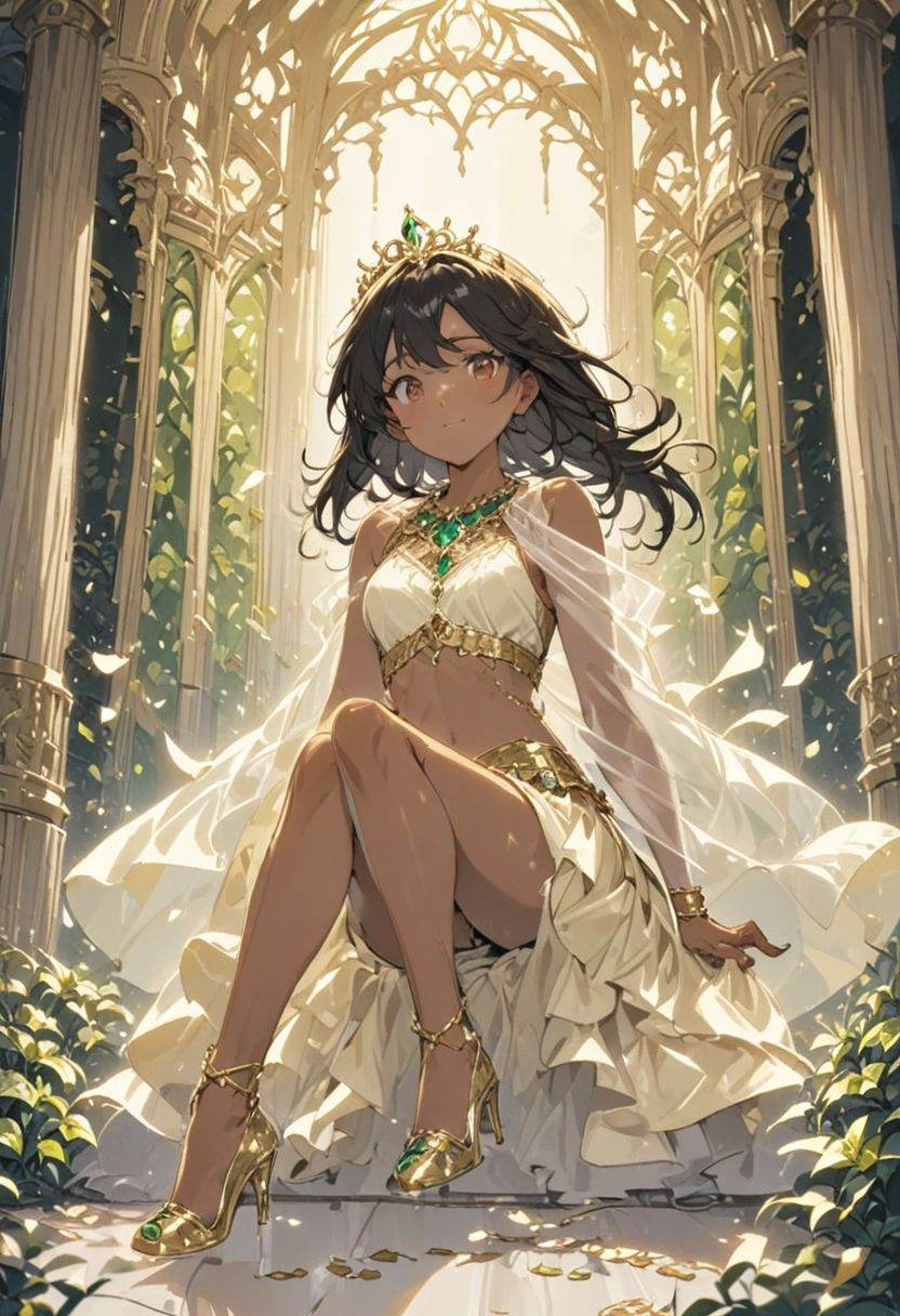 a beautiful (((black haired girl,  ))) very long messy hair,  beautiful detailed deep brown eyes on Tensor.Art