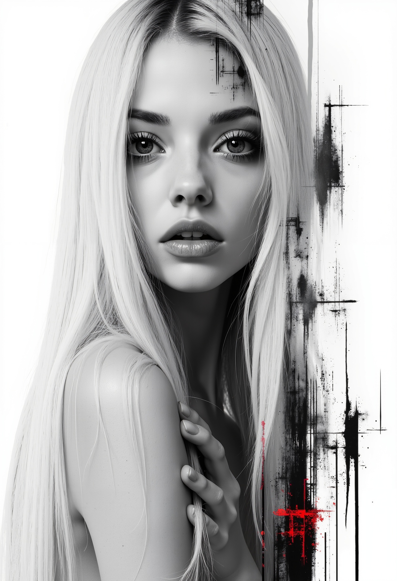 bo-abyss,  a close-up of a young woman with long,  straight on Tensor.Art