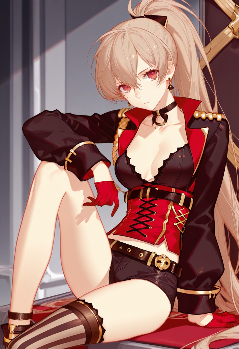 askFG,  jean bart \(azur lane\),  striped thighhighs on Tensor.Art
