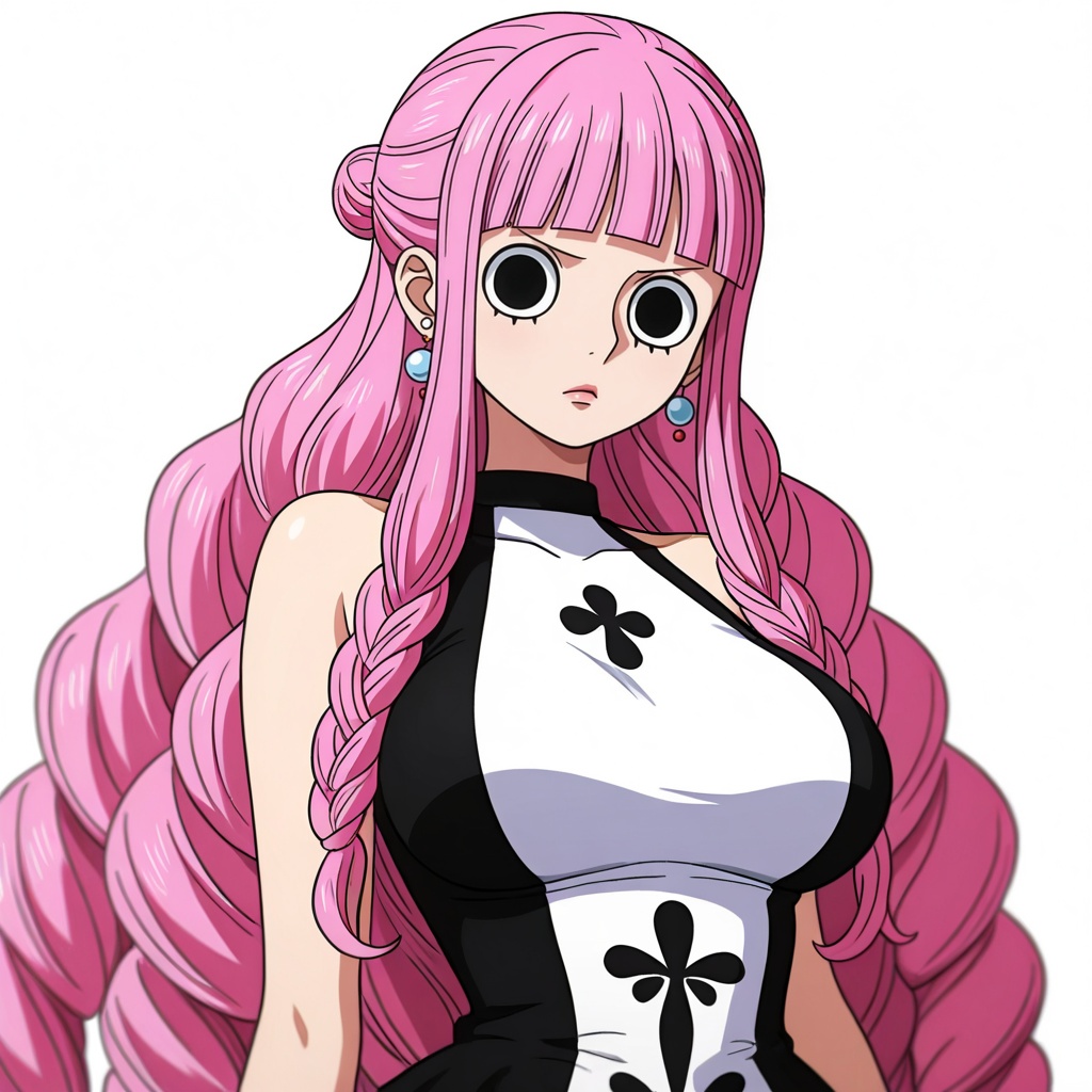 depth of field,masterpiece,best quality,very aesthetic,alternate costume,alternate costume,2024,2023,perfect composition,ultra-detailed,extreme aesthetic,masterpiece,best quality,good quality,newest,year 2024,year 2023,very aesthetic,absurdres,looking_at_viewer,colorful,1girl,solo,dress,breasts,jewelry,large breasts,earrings,bare shoulders,sleeveless,halterneck,looking at viewer,41,white_background,simple background,upper_body,<lora:佩罗娜:0.6>,perona one piece,perona\(one piece\),1girl,perona,long hair,pink hair,black eyes,drill hair,blunt bangs,