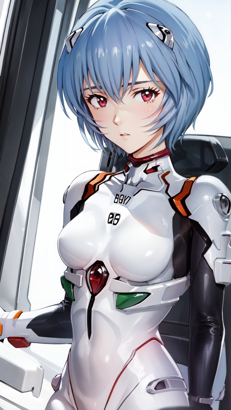 ReiAyanami,  white bodysuit,  mature female,  expressionles.,<lora:EMS-270196-EMS:0.800000>
