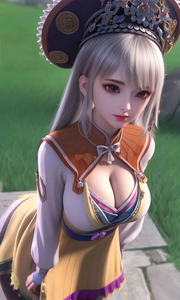 (,1girl, ,best quality, ),looking at viewer, <lora:433-DA-少年歌行-小白:0.8> ,ultra detailed background,ultra detailed background,ultra realistic 8k cg,, ,masterpiece, (( , )),, , , hyper blossom,    (cleavage), (), ,,