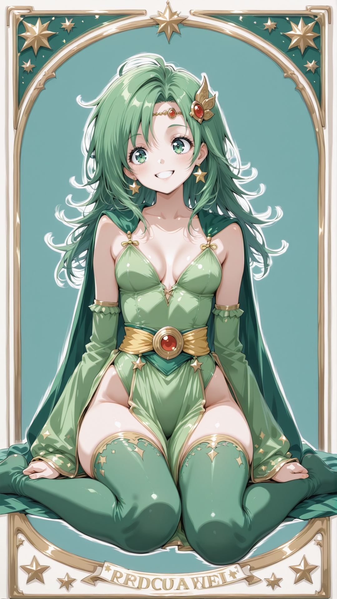 rydia,  green hair,  long hair on Tensor.Art