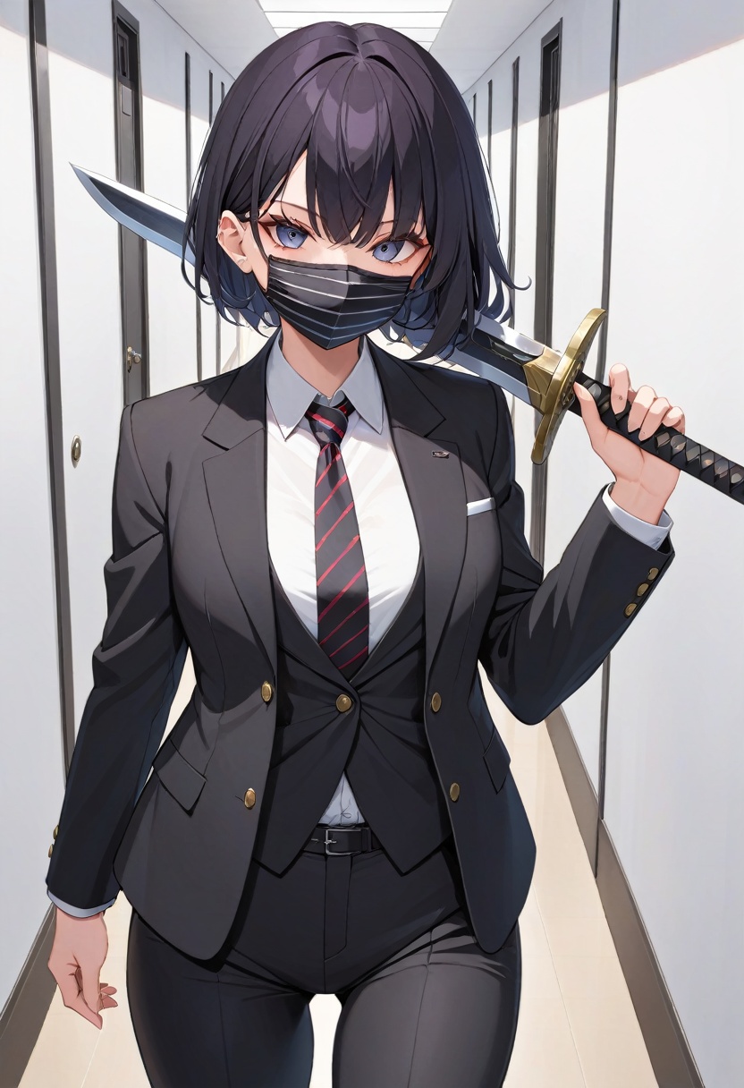 solo,  1girl,  mouth mask on Tensor.Art