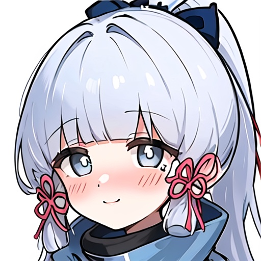 happy expression,<lora:xiaote-000007:0.5>,white background,a girl,portrait,<lora:shenlilinhua-000006:0.9>,kamisato ayaka,looking at viewer,white background,blue eyes,blunt bangs,simple background,blush,<lora:mg 1.2.5.2>,