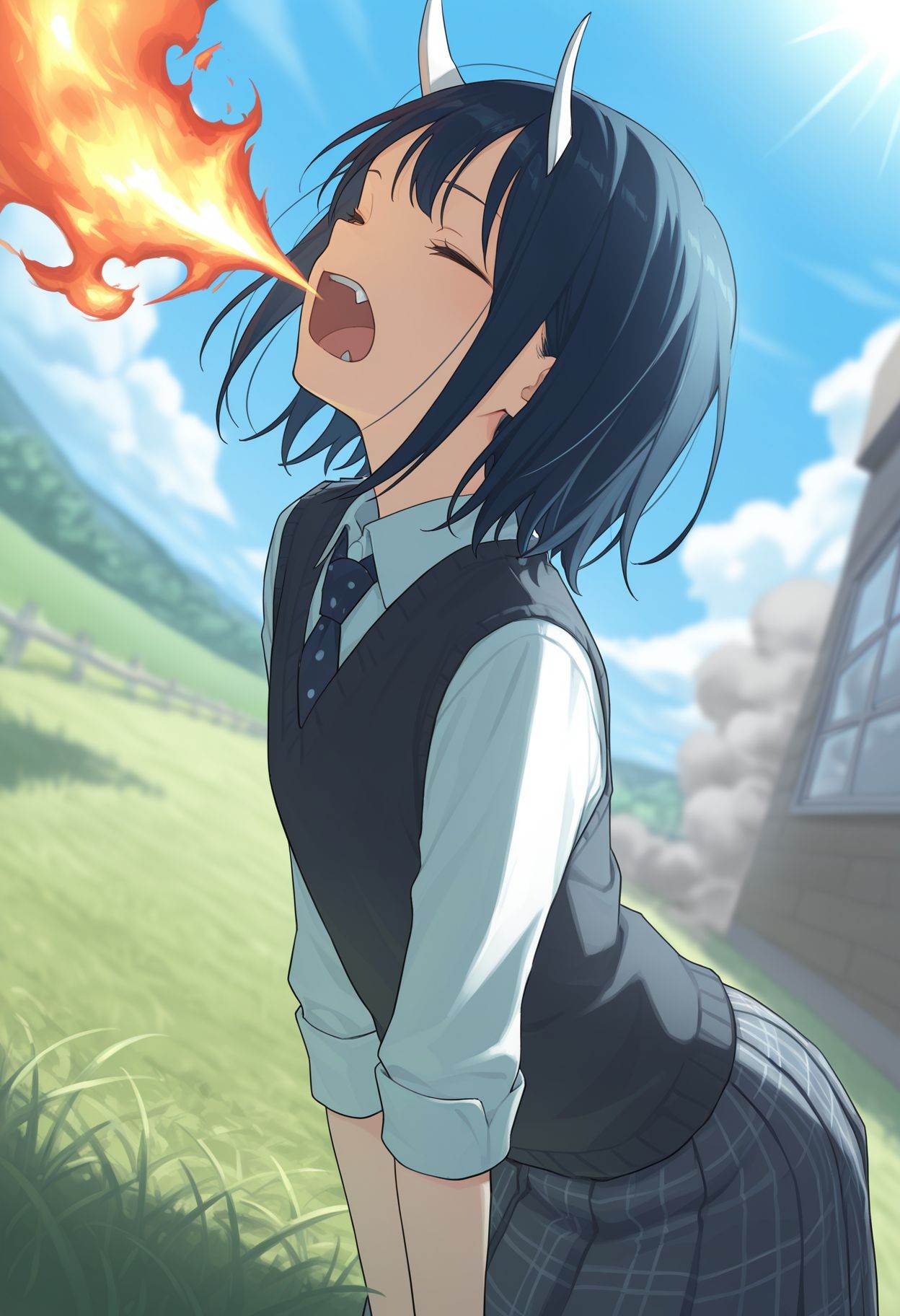 aoki_ruri,  1girl,  short hair on Tensor.Art
