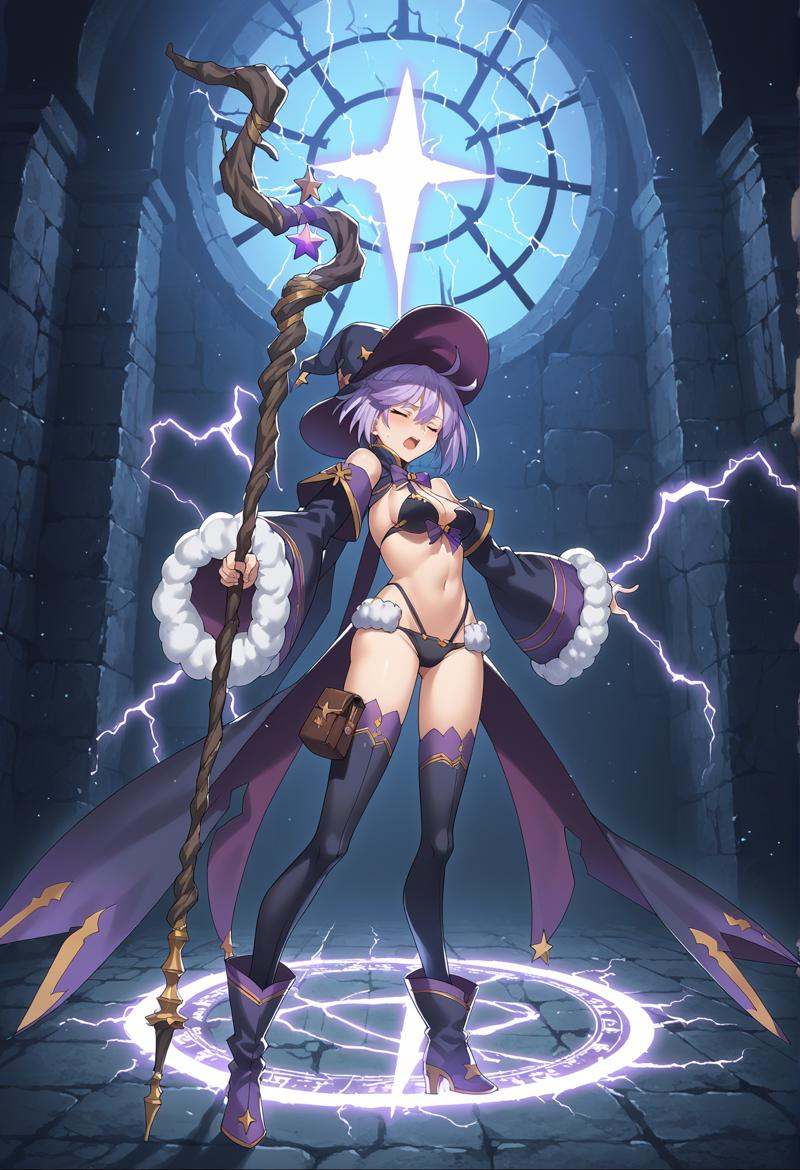 1girl,  star (stymbol),  purple hair on Tensor.Art