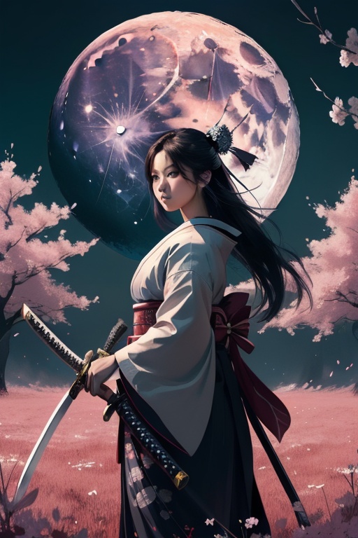 japanesebrush art 1girl,  solo,  long hair on Tensor.Art