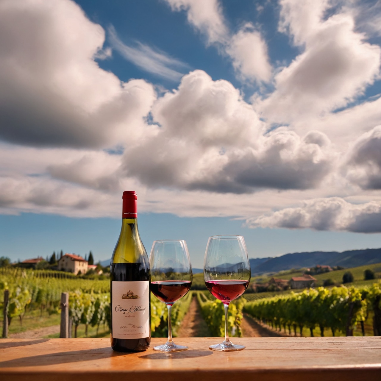 A wine utopia,  professional photograph using a Canon EF 50mm f/1.8 STM Lens,  Wine tasting in a vineyard on Tensor.Art
