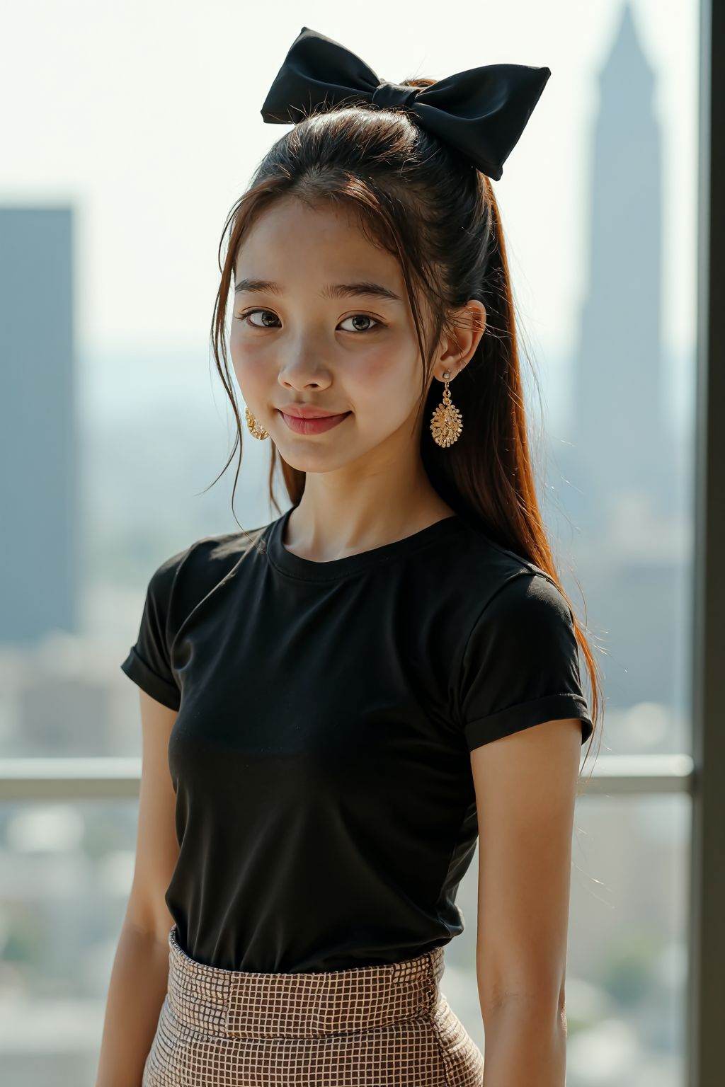 HDR photo of cinematic film still,  This is a high-resolution photograph of a young girl with fair skin and long,  straigh...