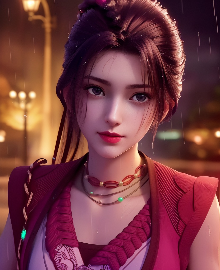 <lora:547-DA-诛仙-肖欢:0.8>(,1girl, ,best quality, ),looking at viewer, ,ultra detailed 8k cg, ultra detailed background,  ultra realistic 8k cg,          cinematic lighting, cinematic bloom, (( , )),,  , unreal, science fiction,  luxury, jewelry, diamond, pearl, gem, sapphire, ruby, emerald, intricate detail, delicate pattern, charming, alluring, seductive, erotic, enchanting, hair ornament, necklace, earrings, bracelet, armlet,halo,masterpiece, (( , )),,  ,cherry blossoms,(((, night,night sky,lamppost,  ultra high res, (photorealistic:1.4), raw photo, 1girl, , rain, sweat, ,wet, )))(( , ))   (cleavage), (),