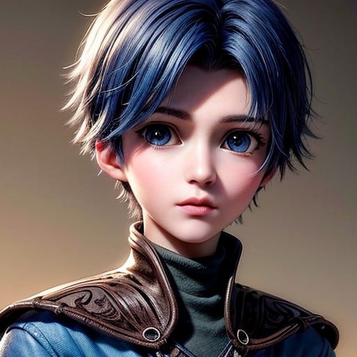 masterpiece,best quality,illustration,anime,simple gray background,solo,portrait,upper_body,(child:1.2),tangsan,solo,1boy,male focus,blue hair,blue eyes,uniform,military,military uniform,blurry,turtleneck,lips,looking at viewer,closed mouth,expressionless,<lora:add_detail:1>,<lora:tangsan_20240307121157:0.7>,