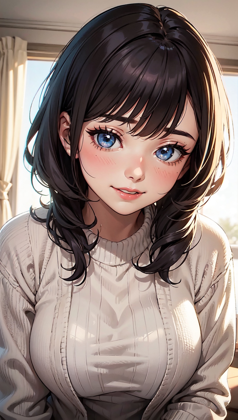edgy pinterest woman,  20 years old,  wearing a oversized sweater on Tensor.Art