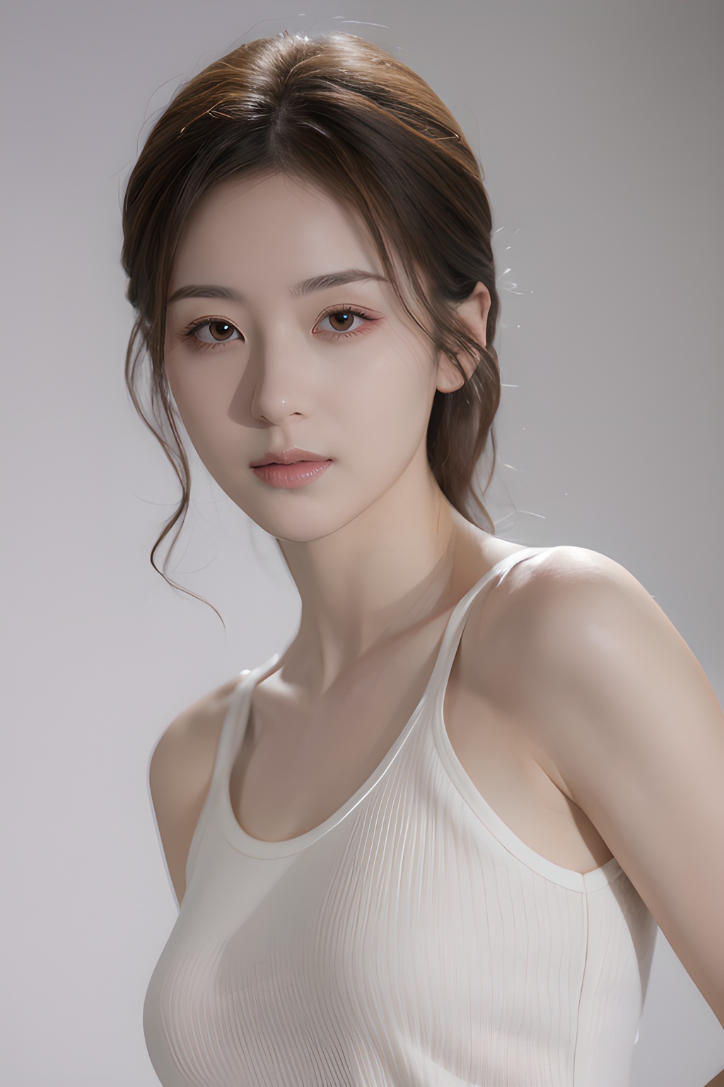 <lora:0814_09:0.7>,simple background,****_top,, 1girl,realistic,masterpiece, best quality, photorealistic, HDR,detail