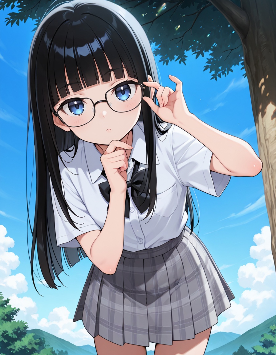 hanabi second,  long hair,  blunt bangs on Tensor.Art
