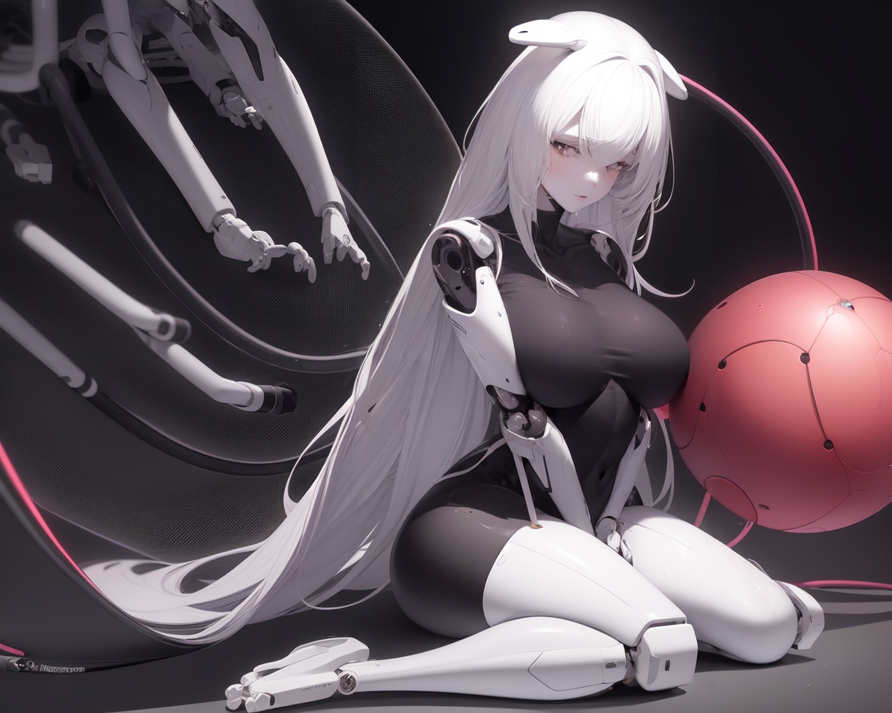 1girl,  android,  seiza on Tensor.Art