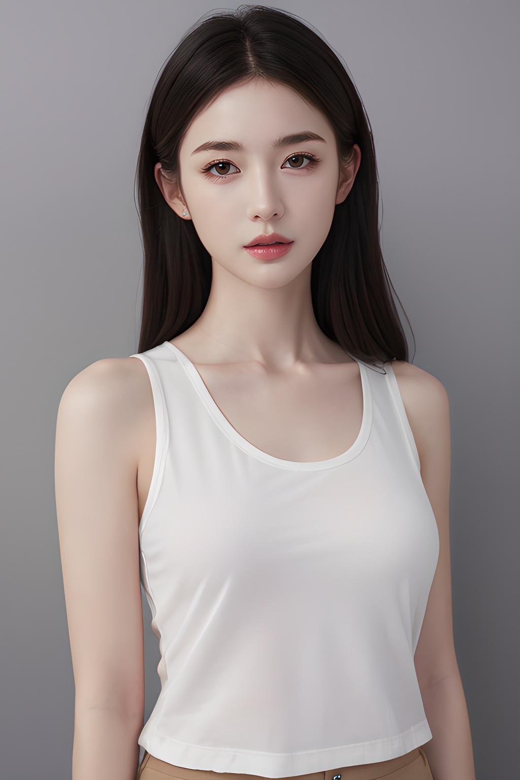 <lora:0812_09:0.7>,simple background,****_top,, 1girl,realistic,masterpiece, best quality, photorealistic, HDR,detail