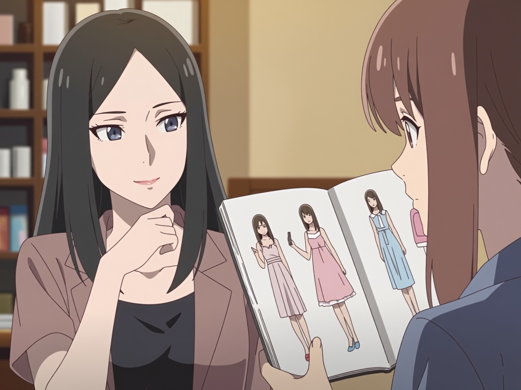 Framed in 4:3 widescreen format,  this scene from Flavors of Youth captures a sunny city apartment and design sketchbook s...
