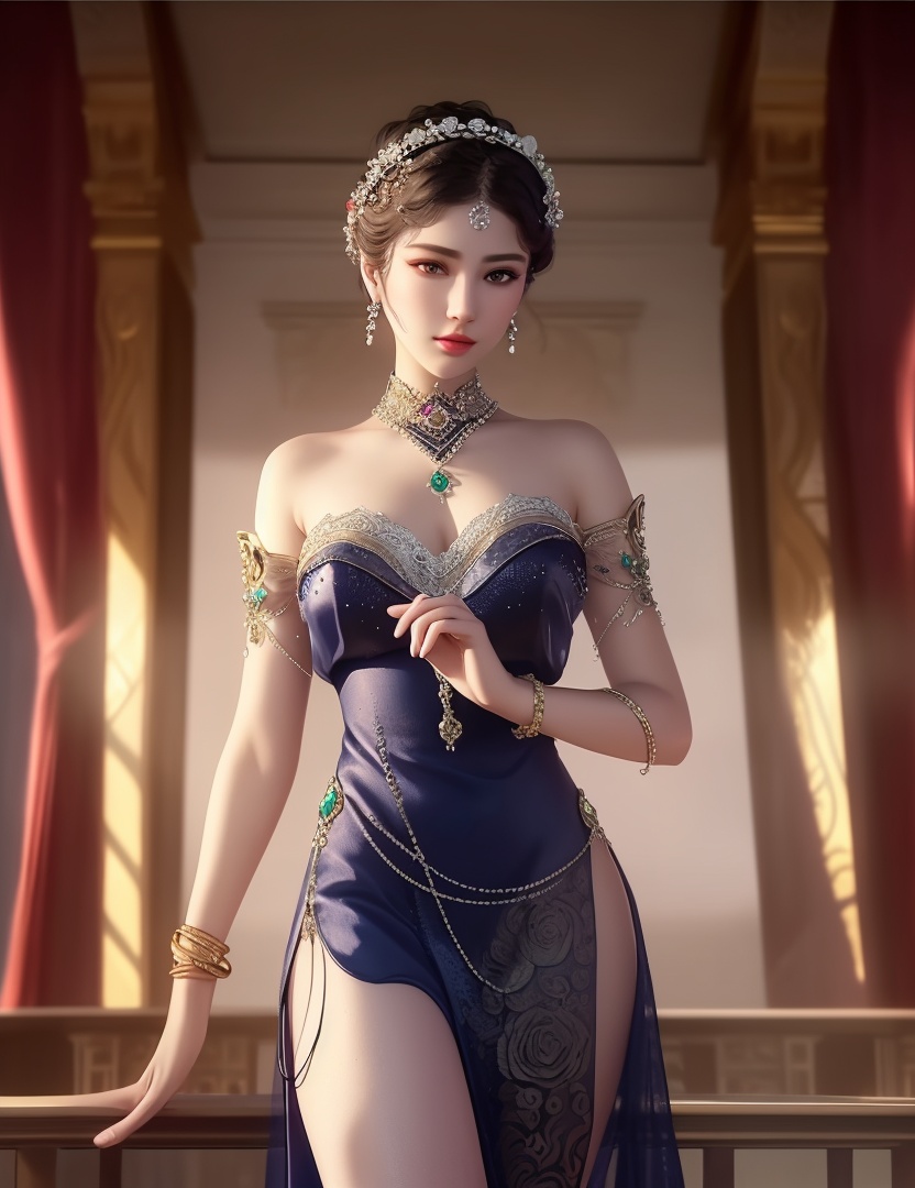 ultra realistic 8k cg, picture-perfect face, flawless, clean, masterpiece, professional artwork, famous artwork, cinematic lighting, cinematic bloom, perfect face, beautiful face, fantasy, dreamlike, unreal, science fiction,  beautiful clothes, lace, lace trim, lace-trimmed legwear,  (rich:1.4), prestige, luxury, jewelry, diamond, gold, pearl, gem, sapphire, ruby, emerald, intricate detail, delicate pattern, charming, alluring, seductive, erotic, enchanting, hair ornament, necklace, earrings, bracelet, armlet,halo((,1girl, pov,))(((,  1girl,  solo,looking at viewer, ))),(((1girl, solo, dress, jewelry)))<lora:DA_WhiteSnakeGreenSnake:0.7>