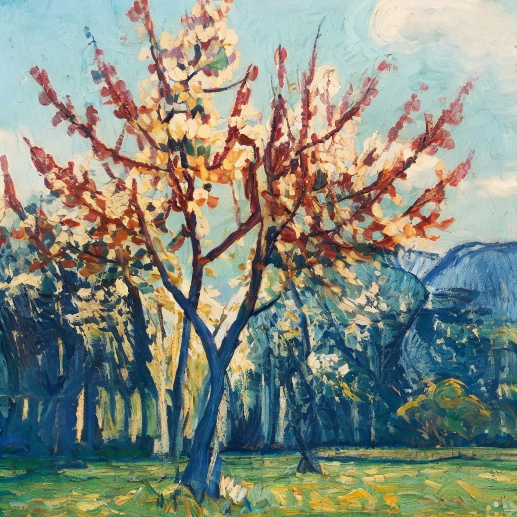 van gogh,impressionism,painting,oil_painting,scenery,mountain,blue sky,white cloud,trees,plant,wheat field,crow,bird,masterpiece,the ultimate detail,high definition,medium shot,((sunflower)),   <lora:印象派梵高1.0:0.9>
