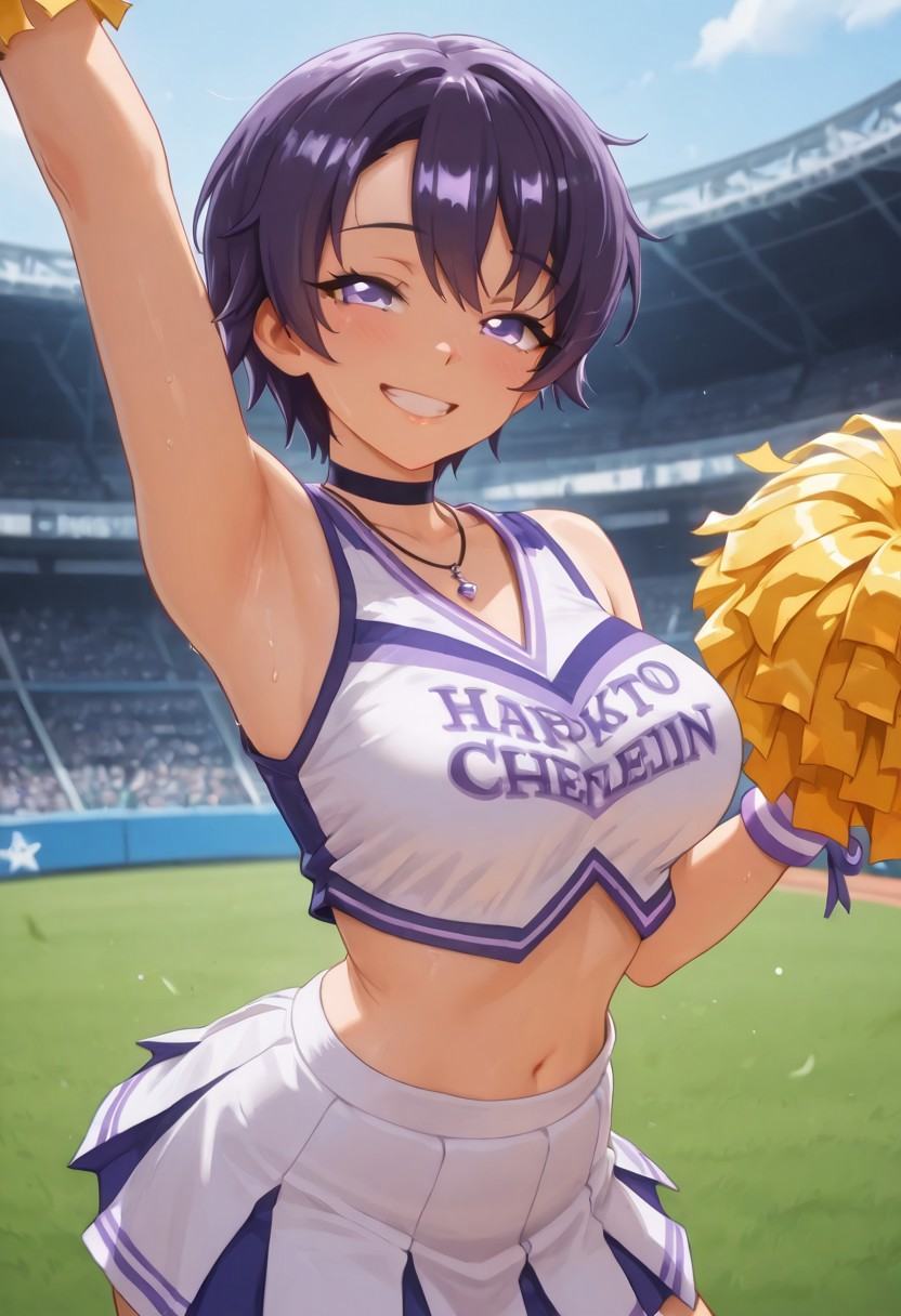 makoto,  purple hair,  short hair on Tensor.Art