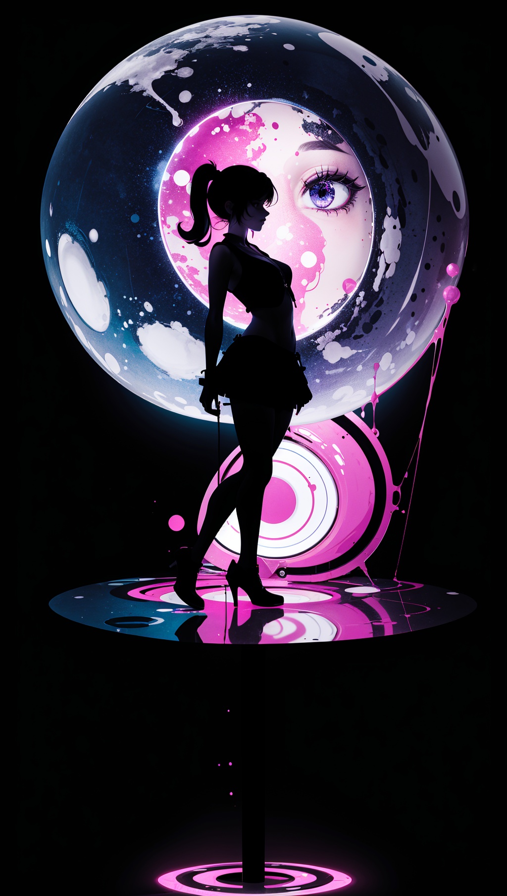 1girl,  dark background,  blacklight on Tensor.Art