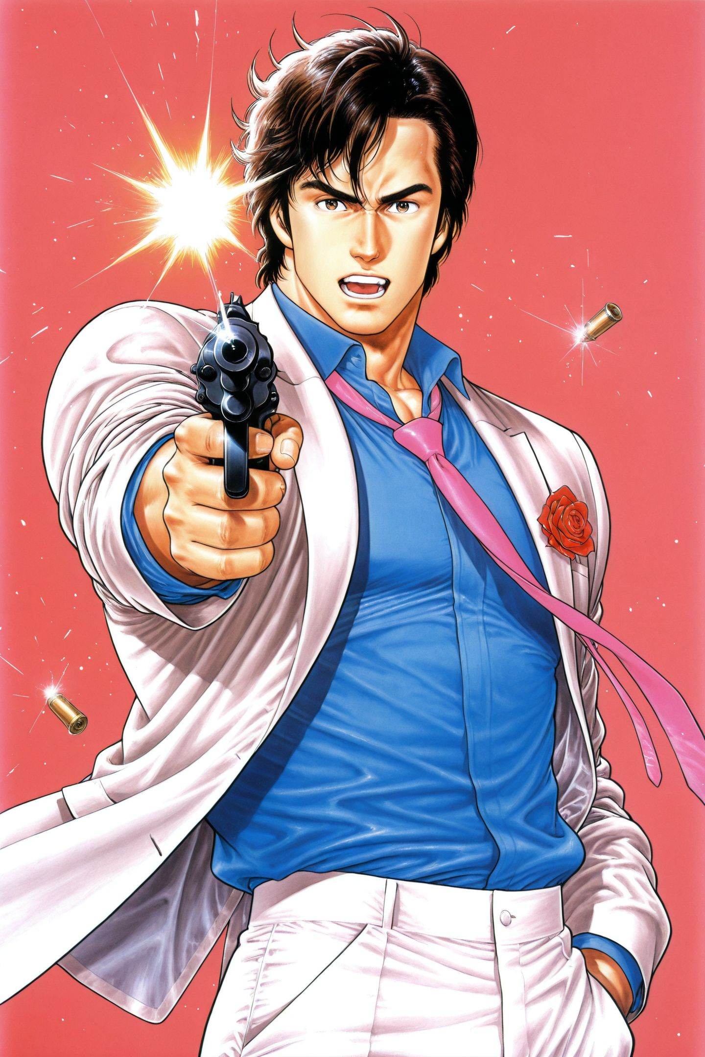 Tsukasa Hojo Style,  Saeba Ryo,  1boy on Tensor.Art