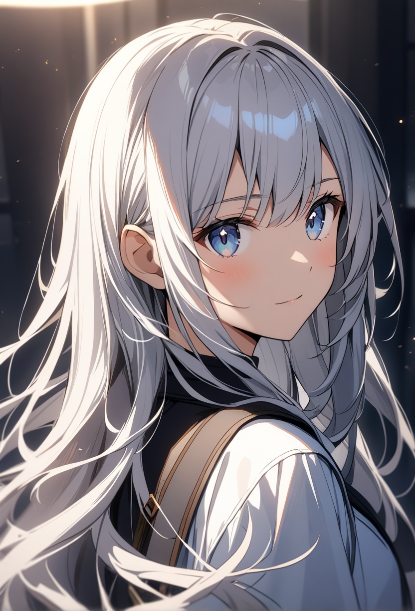 1girl,  solo,  white hair on Tensor.Art