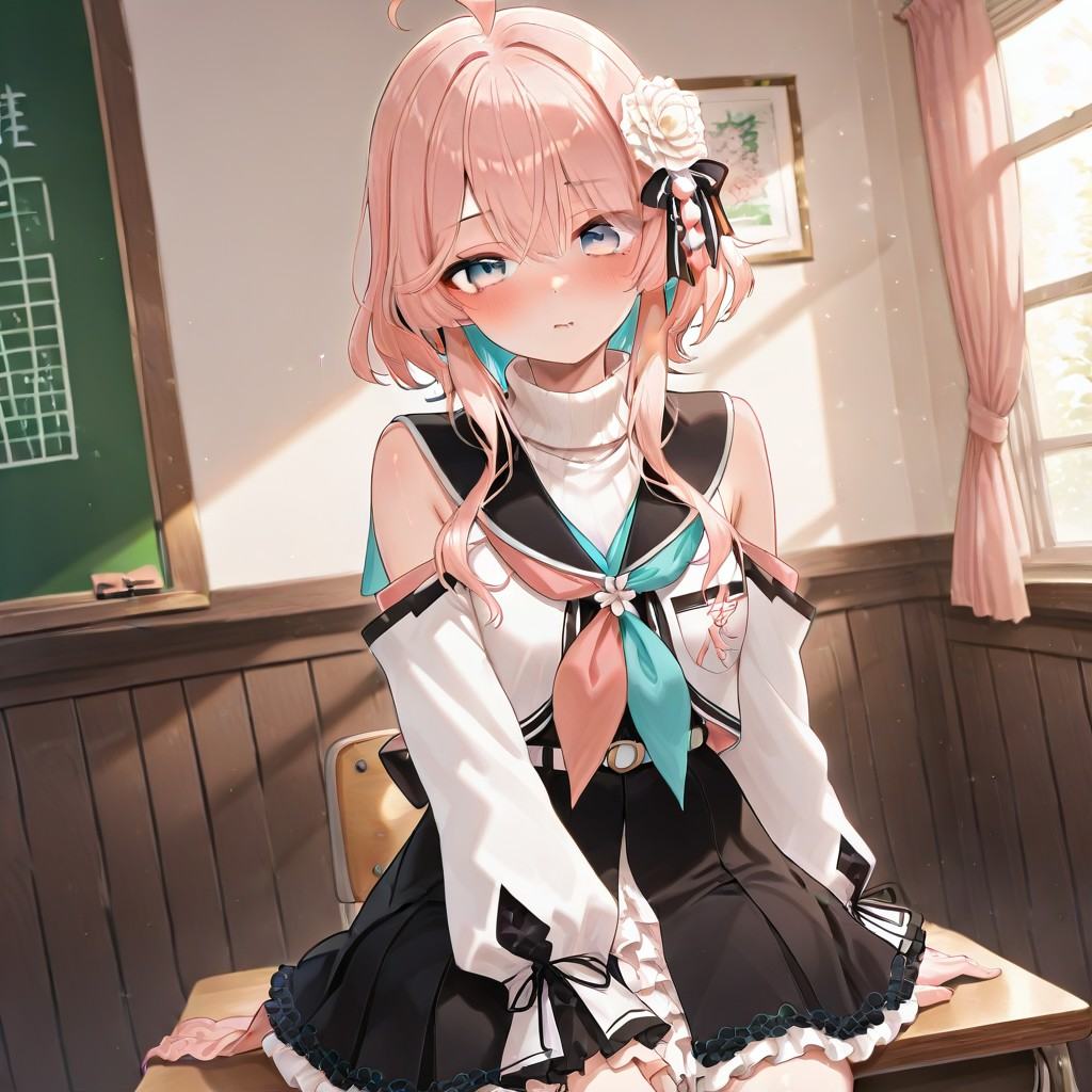 1girl,  blue eyes,  pink hair on Tensor.Art
