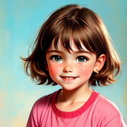 A child,  about 7-years-old,  with short hair on Tensor.Art