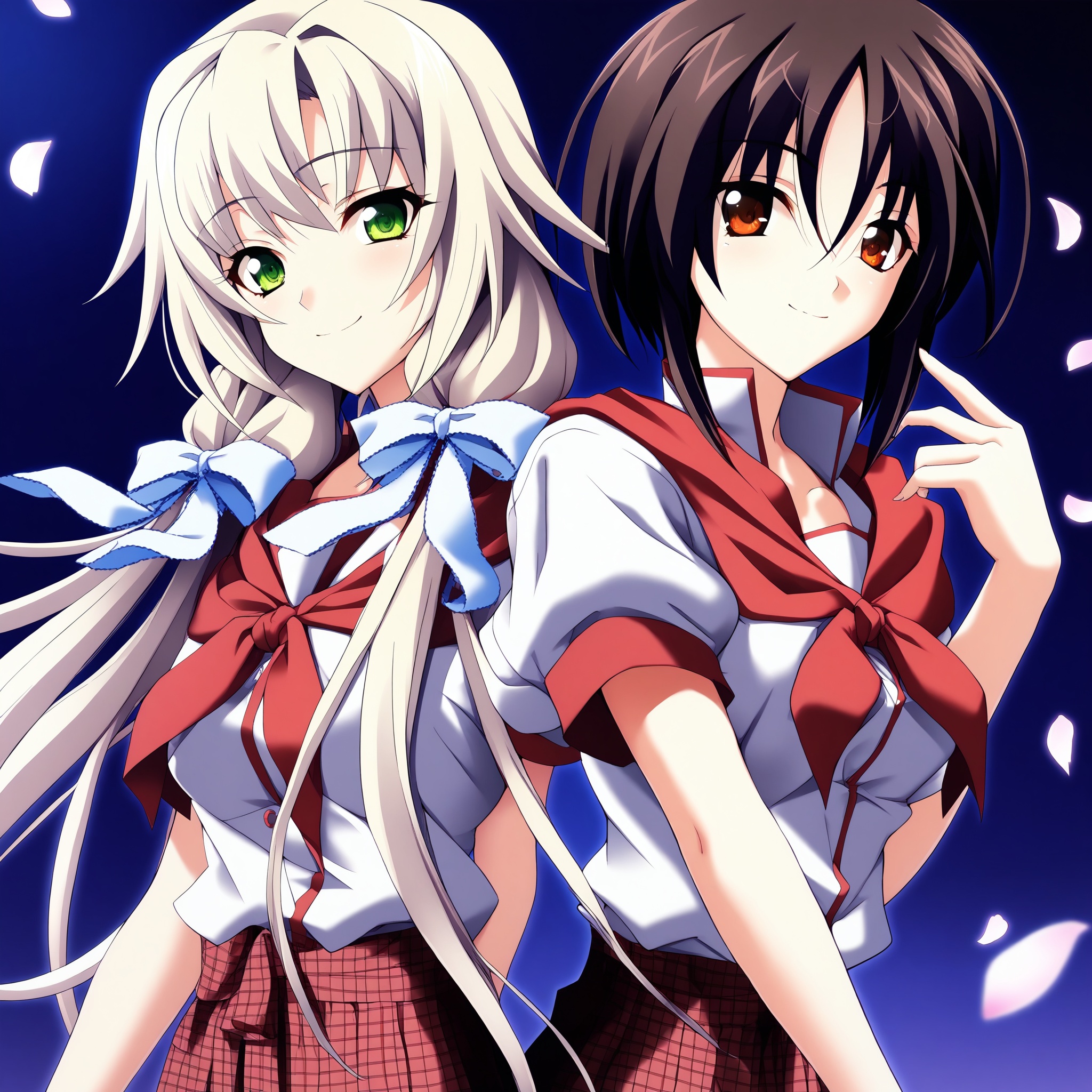 2girls,  multiple girls,  simple background on Tensor.Art