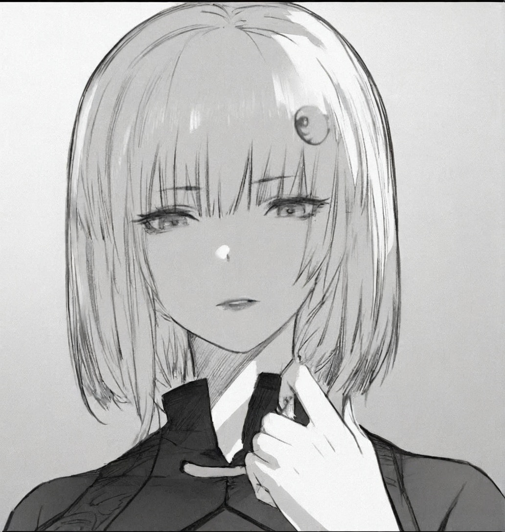 ((very awa)),solo,highly detailed,(best quality),((masterpiece)),1girl,yizuonai,short hair,hair ornament,<lora:yizuonainbXL-000013:1>,