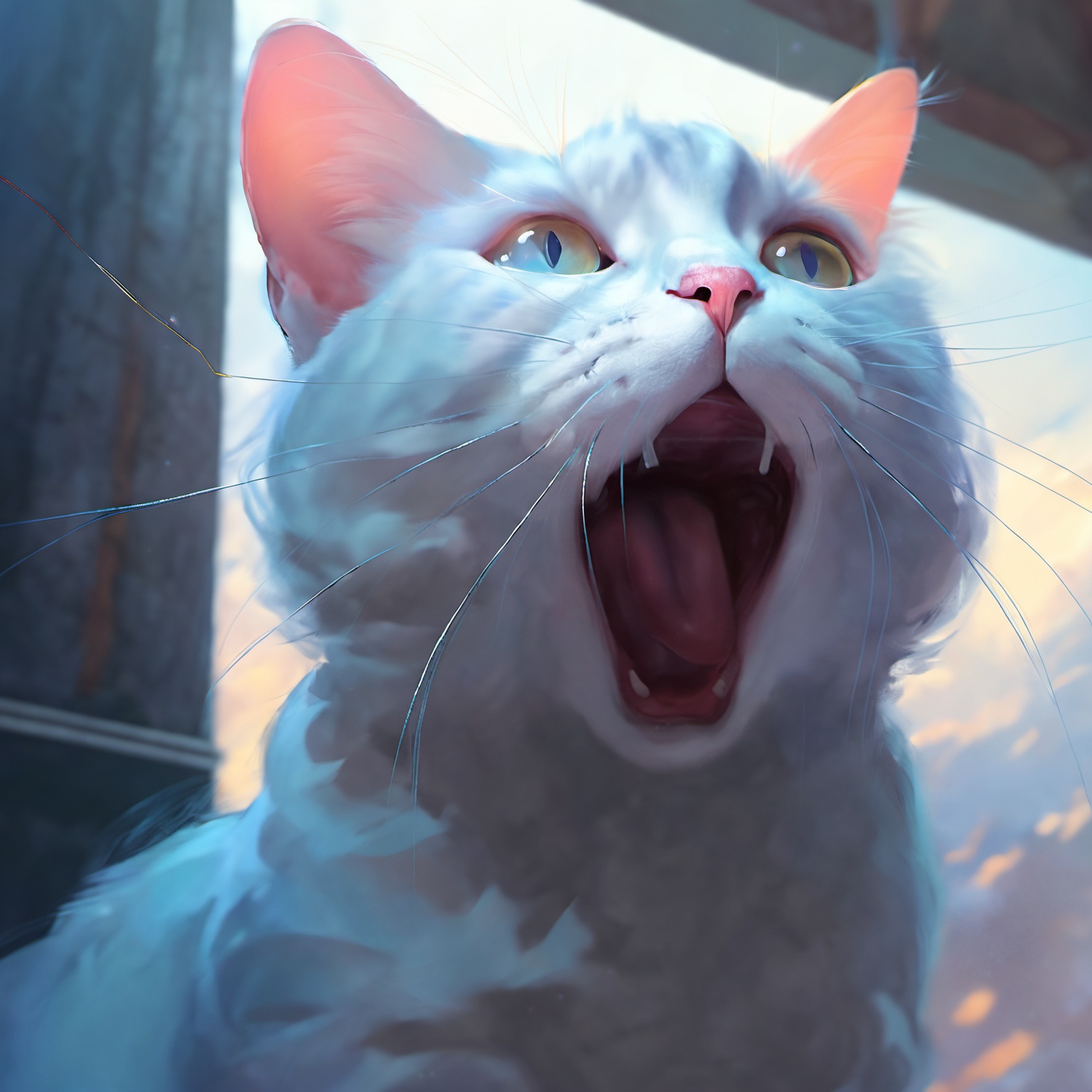 portrait art,  hyper detailed,  Heavenly cat on Tensor.Art