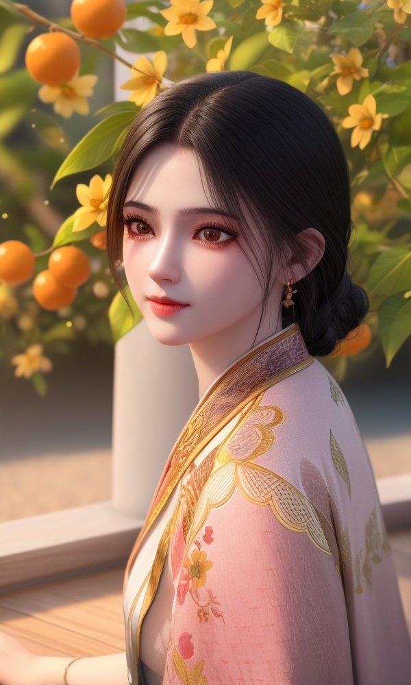 (,1girl, ,best quality, ),looking at viewer, <lora:379-DA-紫川-林秀佳:0.8> ,ultra detailed background,ultra detailed background,ultra realistic 8k cg,, ,masterpiece, (( , )),, ,tamari \(flawless\),     ,  orange blossoms,  (()), (), ,,