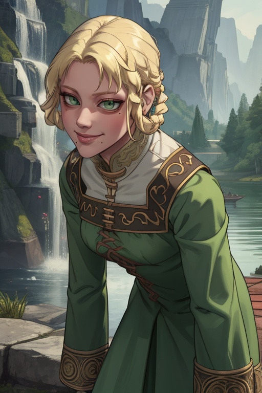 Rya,  blonde hair,  hair rings on Tensor.Art