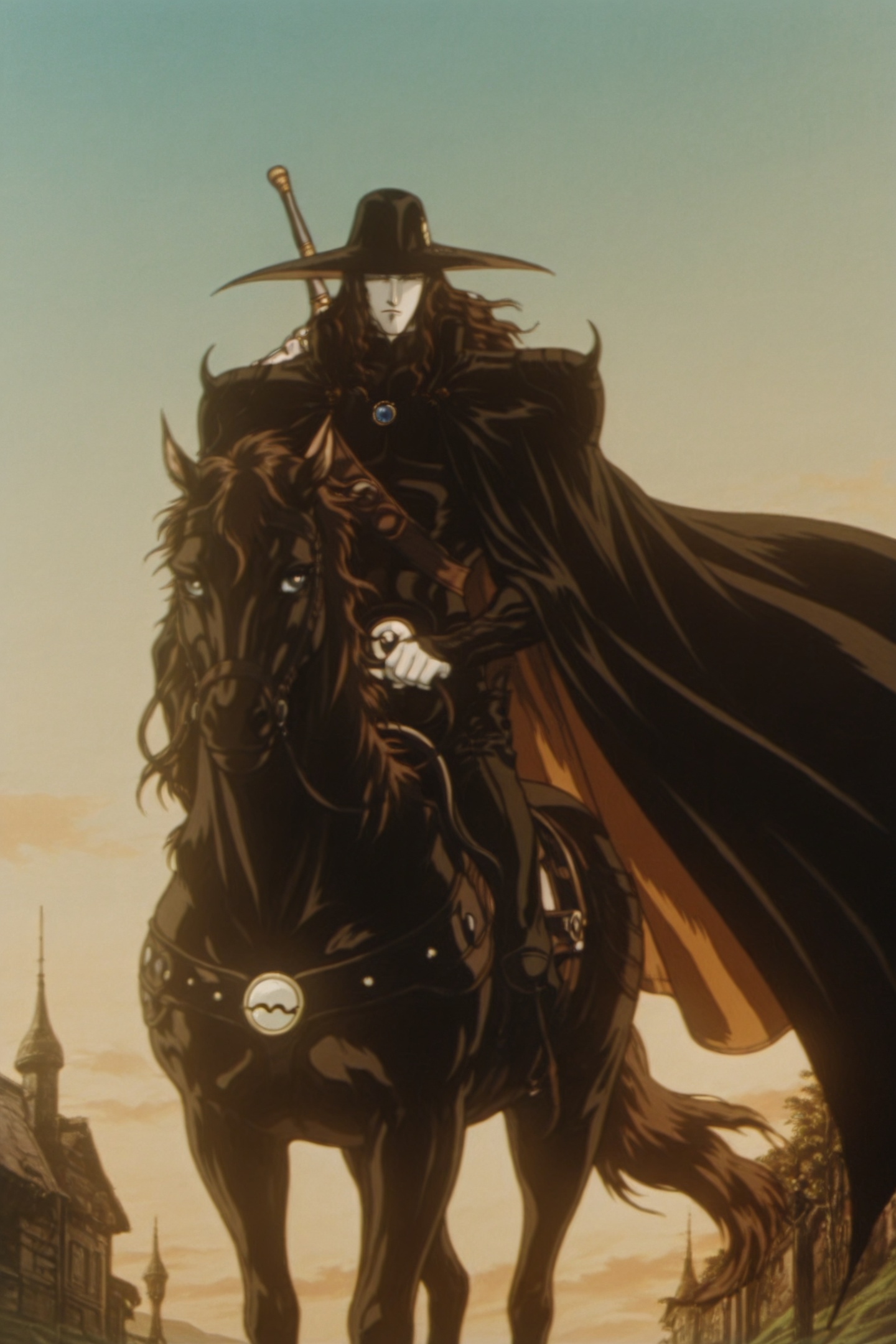 Vampire Hunter D Bloodlust Style,  D \(Vampire Hunter D\),  outdoors on Tensor.Art