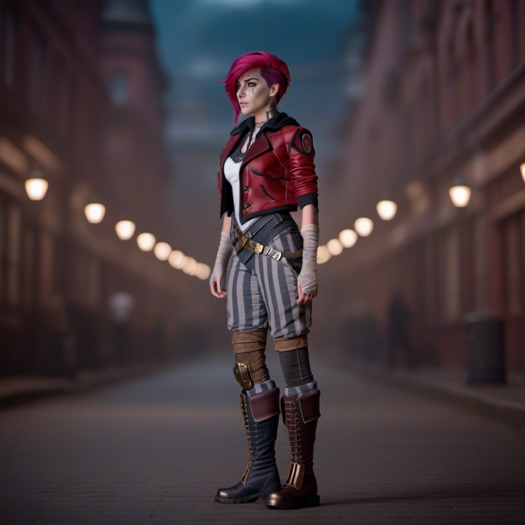 cinematic photo a woman,  full body,  pink hair on Tensor.Art