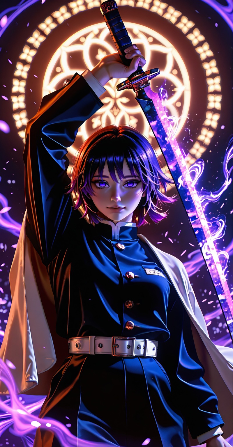 ((Emphasize a blend of anime aesthetics with painterly digital rendering techniques)),  the use of light and shadow create...