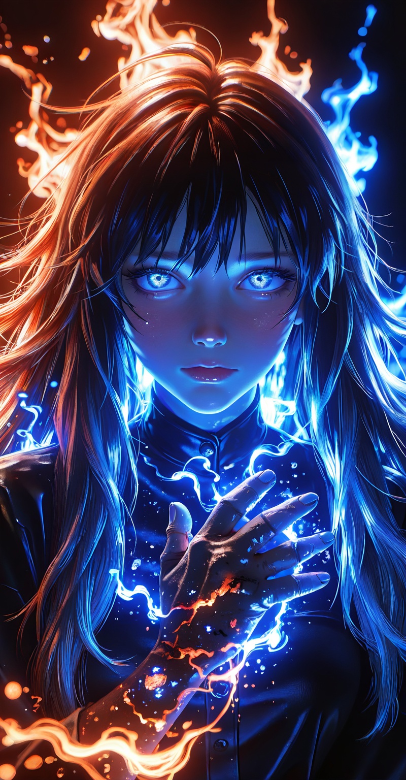 ((Emphasize a blend of anime aesthetics with painterly digital rendering techniques)),  the use of light and shadow create...